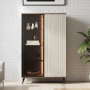 Вітрина висока з підсвіткою Вічі / Vici WT103 2-дверна Горіх/кашемір Perfect Home Польща (PFH-091278) - фото 1
