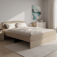 Ліжко двоспальне Еверест Асторія (без ящиків) 160х200 см сонома/трюфель (EVR-2083)