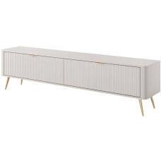 Тумба под телевизор Perfect Home Ланте/Lante 2-дверная с золотыми ножками 2D/200 Беж (PFH-091120)