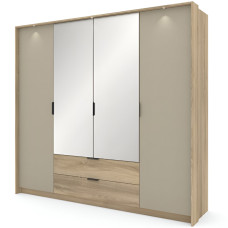 Шкаф для одежды Perfect Home Летто / Letto 4D2S/220 4-дверный Дуб терра темный/серый каменный (PFH-092039)