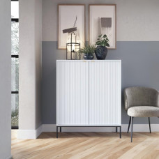 Комод высокий Perfect Home Новая/Nova 2-дверный с черными ножками K104 Белый (PFH-091232)