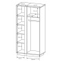 Шафа для одягу Perfect Home Арко / Arco 2-дверна 2D/96 Білий глянець/дуб грандсон (PFH-091038) - фото 4