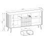 Комод Perfect Home Зова / Zova 2-дверний з 3 шухлядами і чорними ніжками KSZ168 Чорний (PFH-091370) - фото 3