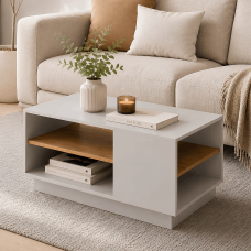 Стіл журнальний Perfect Home 3Д / 3D 100 Білий/дуб крафт золотий (PFH-091043)