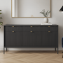 Комод Perfect Home Нова / Nova 3-дверний з 3 шухлядами і чорними ніжками KSZ154 Чорний (PFH-091246) - фото 1