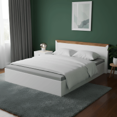 Ліжко двоспальне Еверест Нордік-1600 (підйомний механізм) 160х200 см Білий/Дуб крафт золотий (EVR-5559)