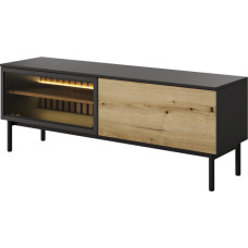 Тумба под телевизор с подсветкой Perfect Home Ланг/Lang 2-дверная 2D/150 Черный/дуб эвок (PFH-091144)