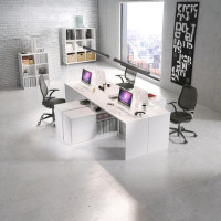 Стол офисный письменный Perfect Home Тео/Teo 3S/138 с 3 ящиками Белый (PFH-091165)