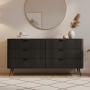 Комод Perfect Home Ланте / Lante з 6 шухлядами і чорними ніжками 6S/163 Чорний (PFH-091113) - фото 1