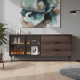 Комод с подсветкой Perfect Home Луми / Lumi 2D3S/181 2-дверный с 3 ящиками Дуб Дунин (PFH-091385) - фото 1