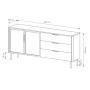 Комод с подсветкой Perfect Home Луми / Lumi 2D3S/181 2-дверный с 3 ящиками Дуб Дунин (PFH-091385) - фото 4