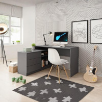 Стол офисный письменный Perfect Home Тео / Teo 3S/138 с 3 ящиками Графит (PFH-091166)