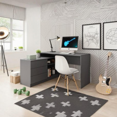 Стол офисный письменный Perfect Home Тео / Teo 3S/138 с 3 ящиками Графит (PFH-091166)