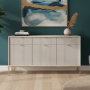 Комод Perfect Home Нова / Nova 3-дверний з 3 шухлядами і золотими ніжками KSZ154 Кашемір (PFH-091245) - фото 1