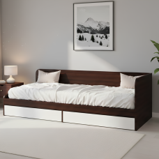 Односпальная кровать с ящиками Эверест Соната-800 80х190 см венге темный/белый (EVR-2108)