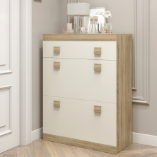 Тумба для взуття Еверест Соната ТО-800 80х38х105.5 дуб сонома/білий (EVR-2213)