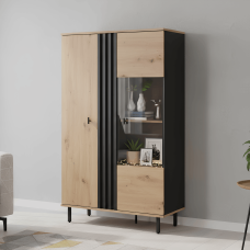 Вітрина низька Perfect Home Мадіс / Madis 2-дверна 2D1W/90 Дуб артизан/антрацит (PFH-091168)