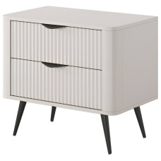 Тумба приліжкова Perfect Home Ланте / Lante з 2 шухлядами і чорними ніжками 2S Беж (PFH-091185)