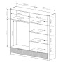 Шафа для одягу Perfect Home Ланте / Lante 4-дверна з дзеркалом і золотими ручками 4D2S/213 Беж (PFH-091124) - фото 3