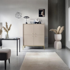 Комод высокий Perfect Home Моно/Mono 4-дверный с золотыми ножками MK104 Беж песочный (PFH-091203)