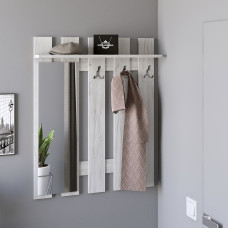 Вешалка настенная с зеркалом Эверест Либерти 90x15.2x110 см дуб крафт белый (EVR-2630)