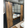 Шафа для одягу Perfect Home Мілтон / Milton 4-дверна з дзеркалом 4D2S/220 Каштан/антрацит (PFH-091085) - фото 8