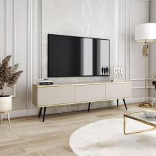 Тумба под телевизор Perfect Home Оро/Oro 3-дверная с черными ножками RTV175 Бежевый (PFH-091337)