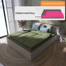 Комплект двоспальне ліжко Нордік-1600 (щит ДСП під матрац) і Матрац Koala Bambo 160х200 см (EVR-5557-ISM-051154)