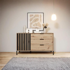 Комод Perfect Home Талли / Tally 1-дверный с 3 ящиками 1D3S/138 Дуб артизан/антрацит (PFH-091096)