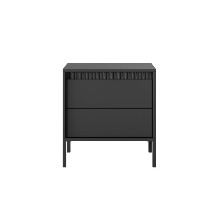 Тумба приліжкова Perfect Home Сенсо / Senso 2S/53 з 2 шухлядами Чорний (PFH-092036)