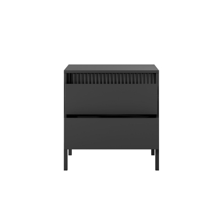 Тумба приліжкова Perfect Home Сенсо / Senso 2S/53 з 2 шухлядами Чорний (PFH-092036)