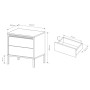Тумба приліжкова Perfect Home Сенсо / Senso 2S/53 з 2 шухлядами Чорний (PFH-092036) - фото 3