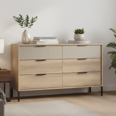 Комод Perfect Home Летто / Letto 6S/153 з 6 шухлядами Дуб терра темний/сірий кам'яний (PFH-092037)