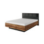 Кровать (каркас) Perfect Home Милтон / Milton 160 с мягким изголовьем двуспальная Каштан/антрацит (PFH-091084) - фото 3