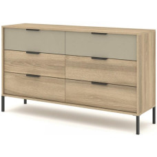 Комод Perfect Home Летто / Letto 6S/153 с 6 ящиками Дуб терра черный/серый каменный (PFH-092037)