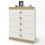 Высокий комод Эверест на 5 ящиков Соната-2 80х38х101 дуб сонома/белый (EVR-2019) - фото 3