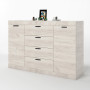 Большой комод Эверест на 4 ящика Соната-8 140х38х94 дуб крафт белый (EVR-2707) - фото 3