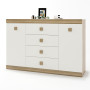 Большой комод Эверест на 4 ящика Соната-8 140х38х94 дуб сонома/белый (EVR-2013) - фото 3