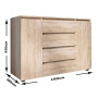 Комод Эверест КЛ-4 Лайт (телескопические) 140х38х93 см Дуб сонома (EVR-4645) - фото 2