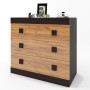 Комод Эверест на 3 ящика Соната-1 80х38х75 венге темный/дуб крафт золотой (EVR-2045) - фото 2