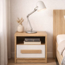 Тумба приліжкова Сokме Айго 45x42,8x39,6 Білий/Бук пісочний (SKM-081317)