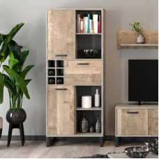 Пенал 3Д СОКМЕ Бари 200,5x82x44,5 Вудкон/Дуб гранж песочный (RSP-081908)