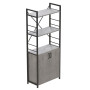 Етажерка 3/60 Ferrum-decor Серії Конект з тумбою 144x60x28 Чорний ДСП Бетон (FRD-104448) - фото 1
