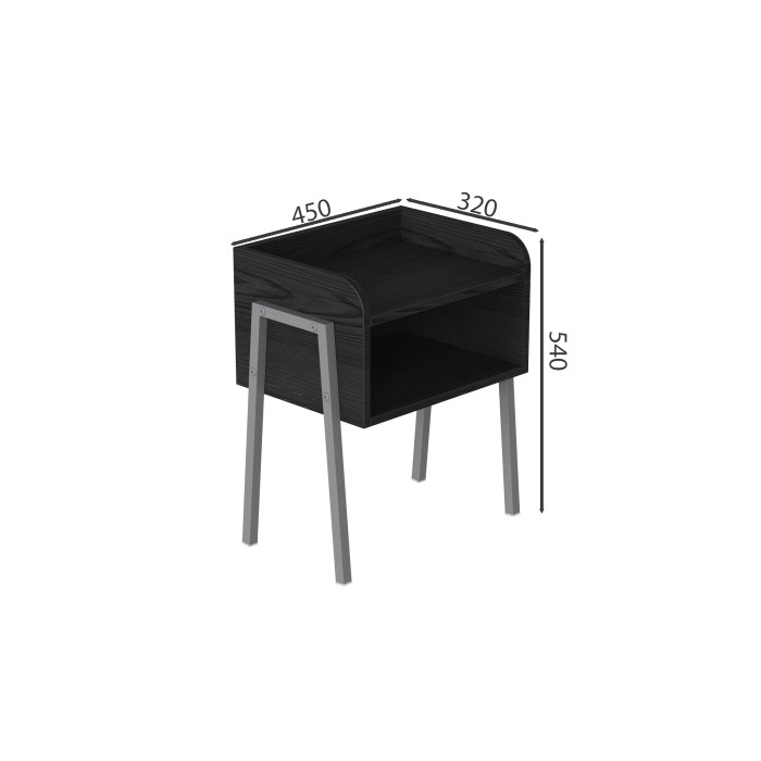 Тумба модульная Ferrum-decor Джузи 540x450x320 металл Серый ДСП Сосна Кембра 16 мм (FRD-102984)