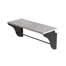Настінна полиця Ferrum-decor Комфі 260x700x240 метал Чорний ДСП Бетон 16 мм (FRD-102764)