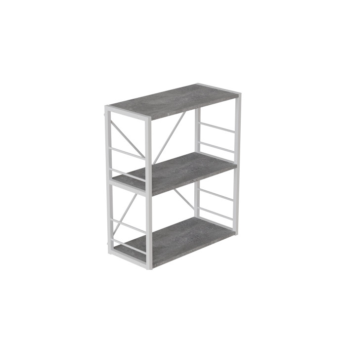 Етажерка 3/60 Ferrum-decor Серії Конект 73x60x28 сірий ДСП Бетон 16мм (FRD-105546)