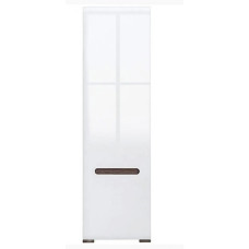 Шкаф пенал для одежды ВМК (БРВ) Амелия SZF1D/21/6 N Белый/Белый глянец (BRW-1654)