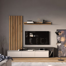 Модульная стенка для гостиной Гербор Клер Нимфея альба (белый)/Дуб ансберг темный (GRB-1906)