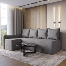 Угловой диван ортопедический iSmart MORRO еврокнижка 198x140 см (матрас Light) серый Laura 2 (ISM-051305)