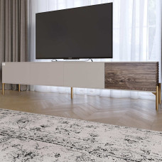 Тумба під телевізор на золотих металевих ніжках LION Грей Кашемір/Дерево (LION-042541)